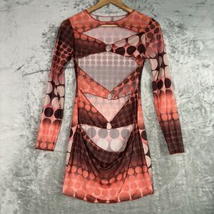 SHEIN Swim Summer Beach Polka Dot Print Triangle Bikini & Ring Linked Cover Up